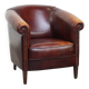 Cowhide Leather Club Chair in English Style