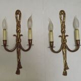 Pair French Antique Empire Double Eagle Head & Tazzle Appliques Detail 4573