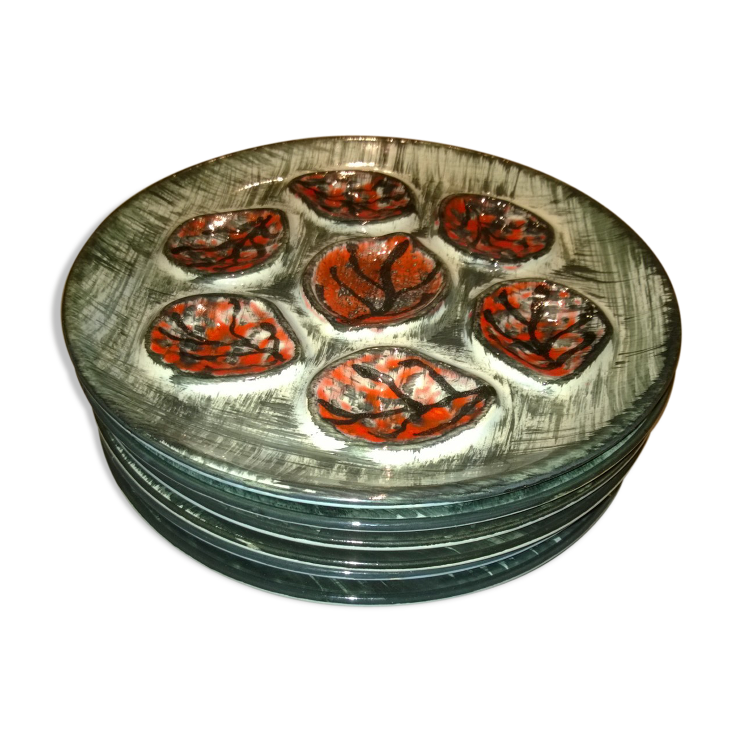 Pornic Faïencerie Oyster Plates 1960