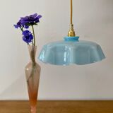 Vintage lamp lamp in blue opaline