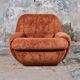 Pair of squirrel velvet armchairs, France, 1970s