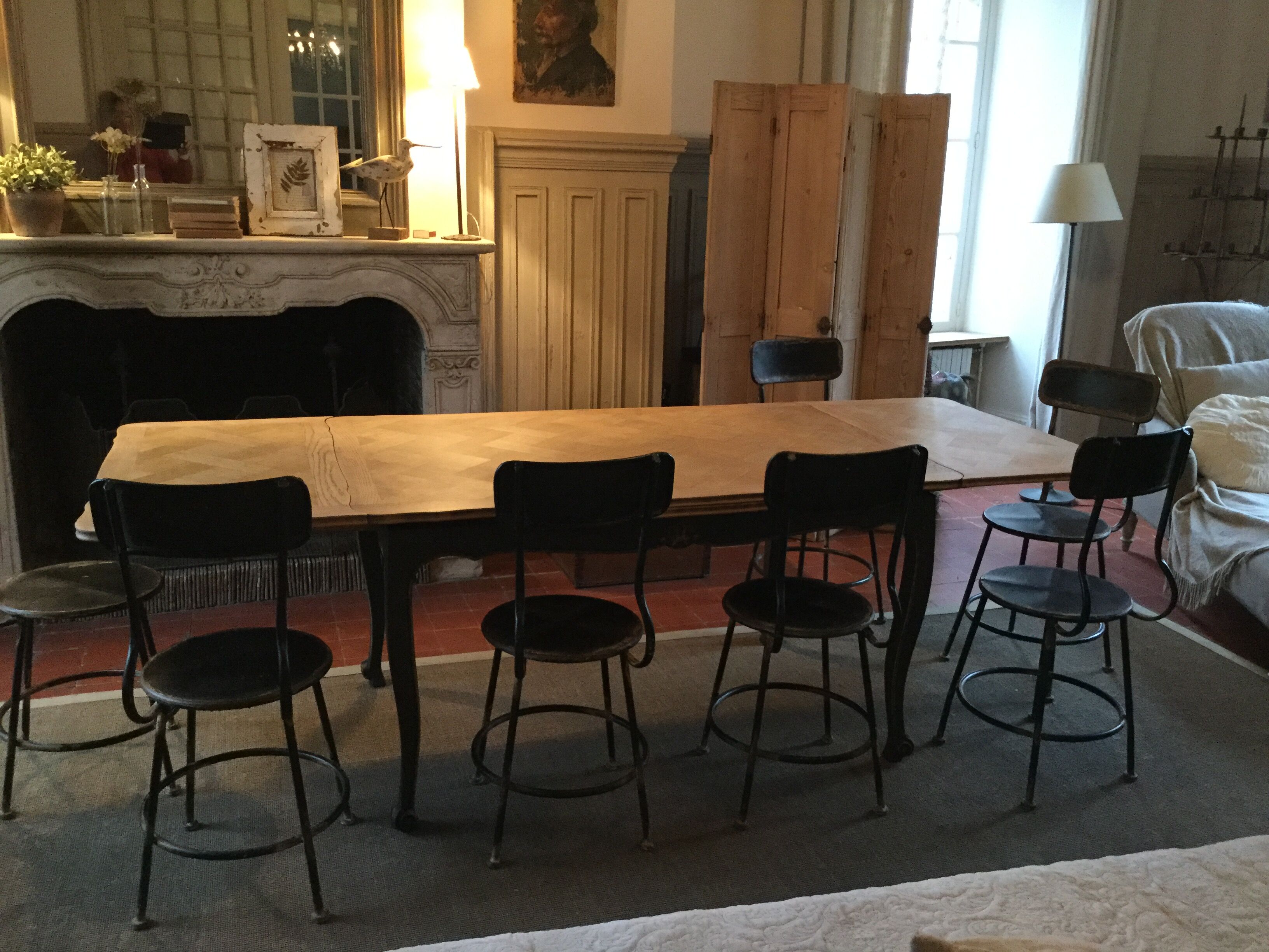 Old dining table with extensions