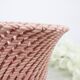 Small vintage handmade plant pot in pink woven ceramic