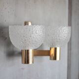 vintage wall light, golden metal and bubbled glass wall sconce, lighting, decor