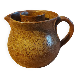 Ice cube pitcher in stoneware speckled with pyrite