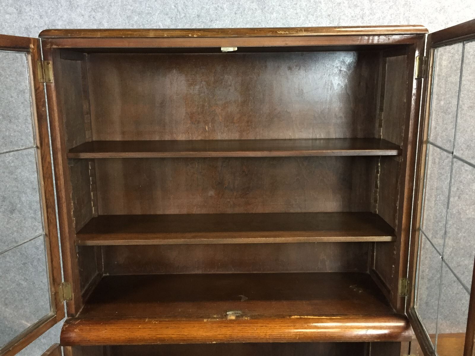 Glass art deco oak buffet