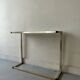 Console table in real brass and smoked glass, Italy 1970