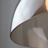 Lampe à suspension italienne en laiton, opaline et plexiglas de l'ère spatiale