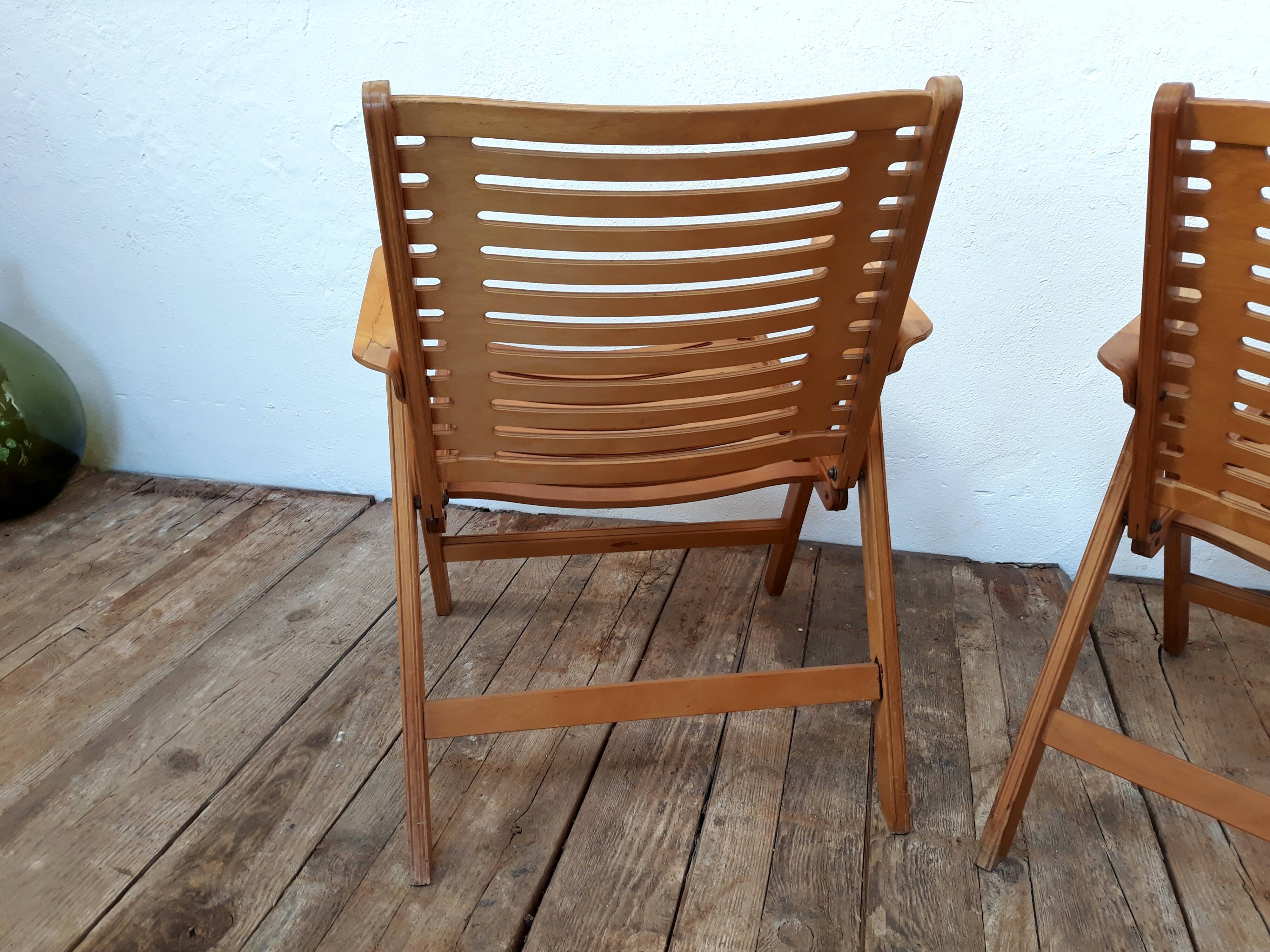 2 folding chairs vintage Rex lounge by Niko Kralj design