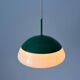 Suspension en métal vert et verre opale, années 1960, Germany
