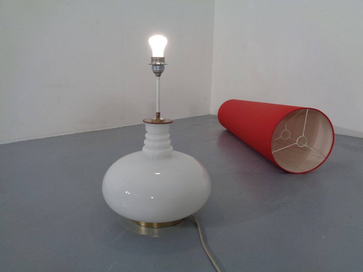 Floor lamp with illuminated glass stand from Doria Leuchten, 1960s.