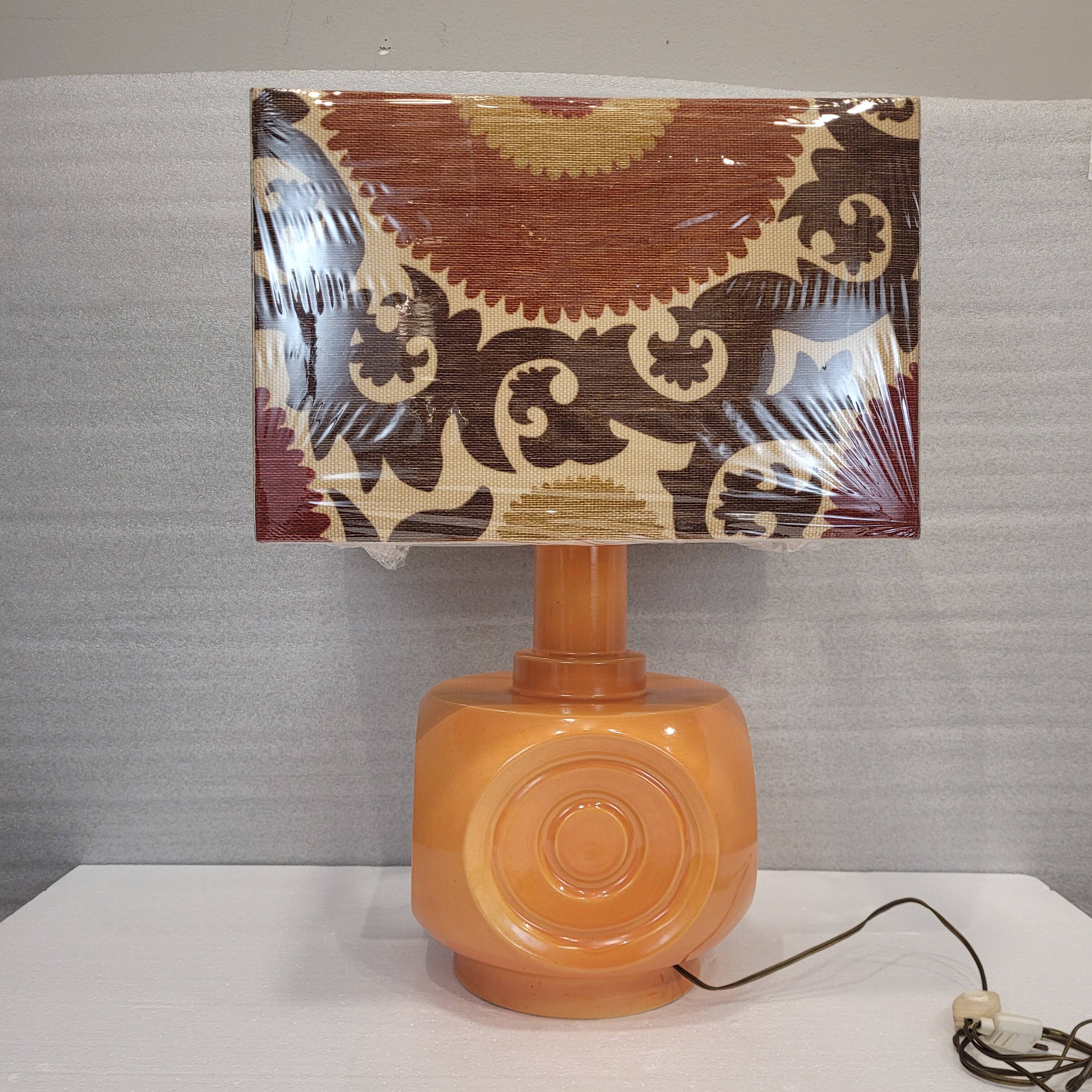 Orange ceramic lamp, 60's – Germany