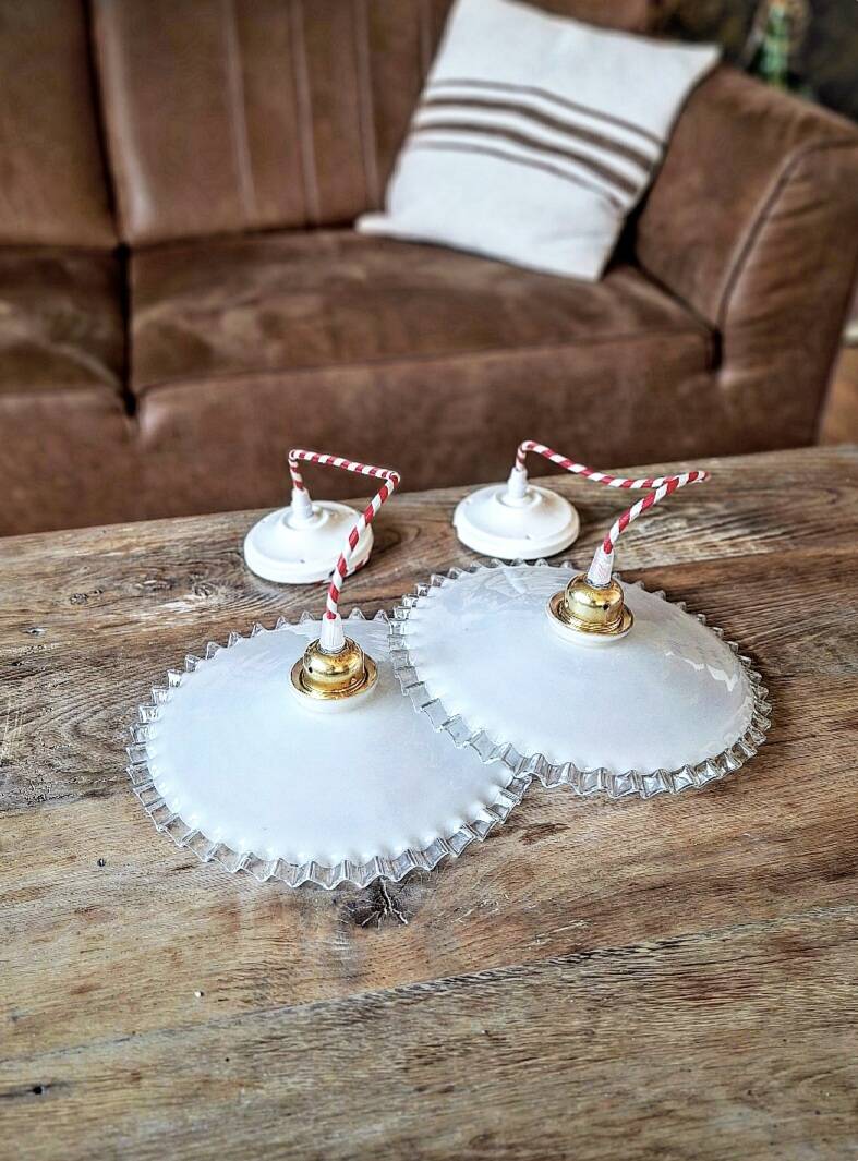 Vintage opaline pendant light