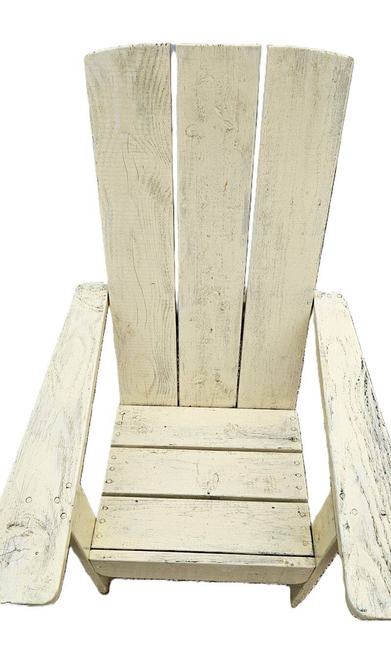 Pair of antique painted wooden garden chairs