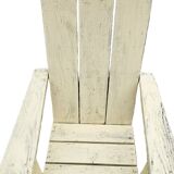 Pair of antique painted wooden garden chairs