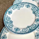 6 flat plates Léon Graves in ironstone, "Marie-Louise" service.