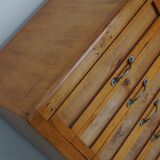 Vintage italian beech haberdashery shop cabinet, 1950s