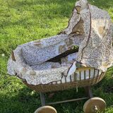 Wicker doll pram