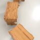 Set of 3 Brutalist cabinets in pine wood