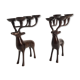 Pair of deer candle holders, bronzed brass