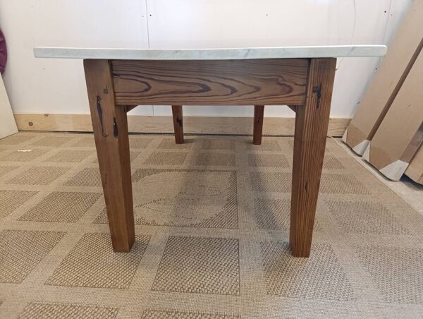 Table basse style ferme, piètement en Pitchpin