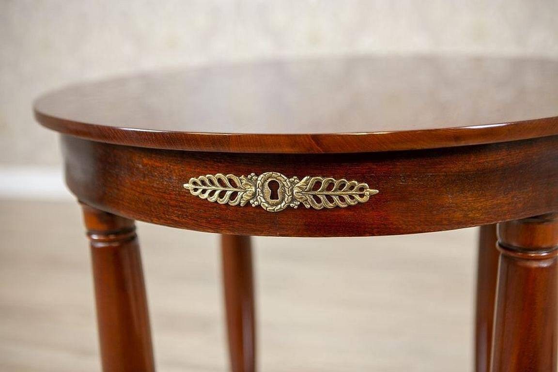 Late 19th Century Biedermeier Mahogany Oval Side Table, 1890s