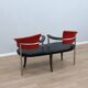 1990s Italian black and red post modern design bench