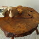 Brutalist side table made from vintage tree stump wood