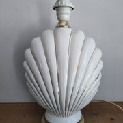 Ceramic and gold metal shell lamp base - vintage