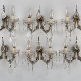 Set of six Maria Teresa sconces. Italy 1940s