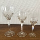 Chiseled crystal glass set