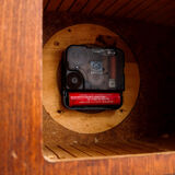 Vintage wooden weimar table clock made by germany, 1960s