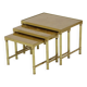 Design set of 3 nesting tables brass copper glass gold style maison jansen