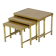 Design set of 3 nesting tables brass copper glass gold style maison jansen