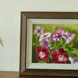 Framed oil on canvas "Flowers", Sweden mid 20th century