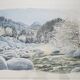 Tableau - Aquarelle paysage de neige Signée Janine Ramond