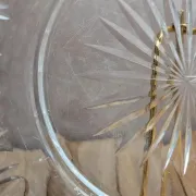 Antique cut glass plate – Gilded metal mount Cailar-bayard – French silversmithing