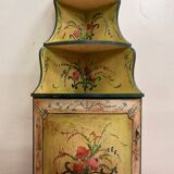 Louis XV style Venetian curved corner cupboard in lacquered wood