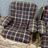 Pair of vintage Scandinavian armchairs in solid elm circa 1970