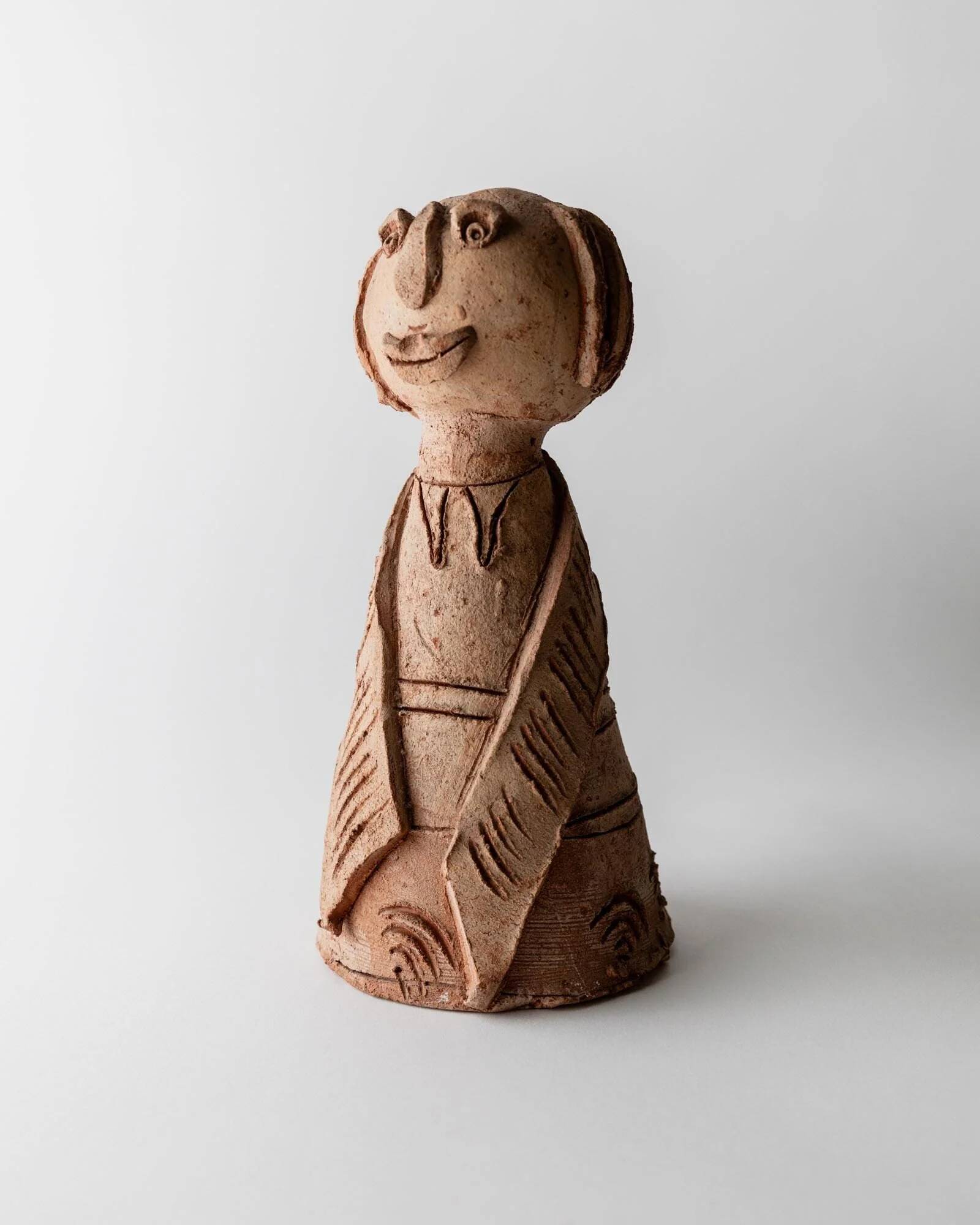 Vintage terracotta ceramic sculpture from the 1960s.