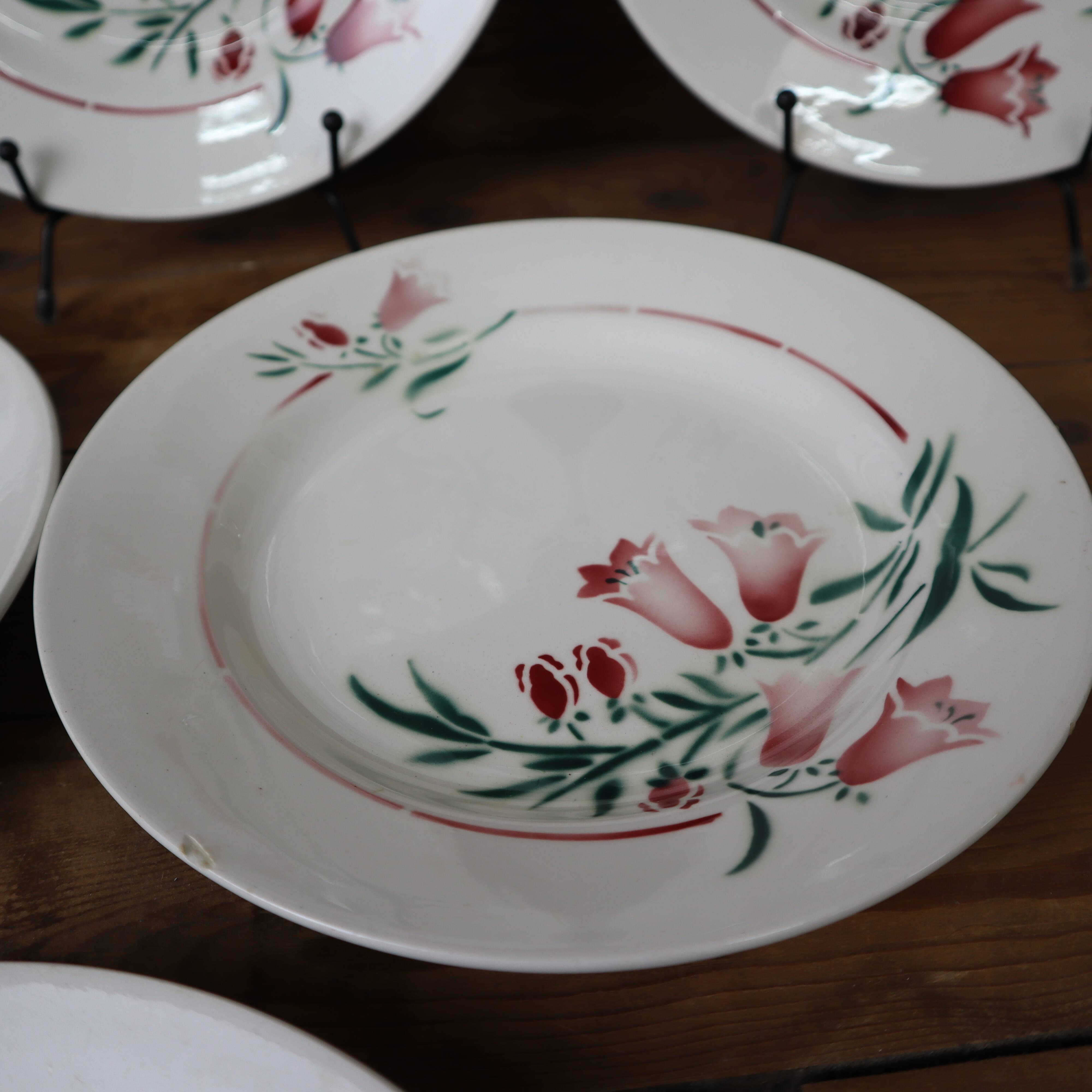 6 old Pec model flat plates from the Société amandinoise Saint-Amand