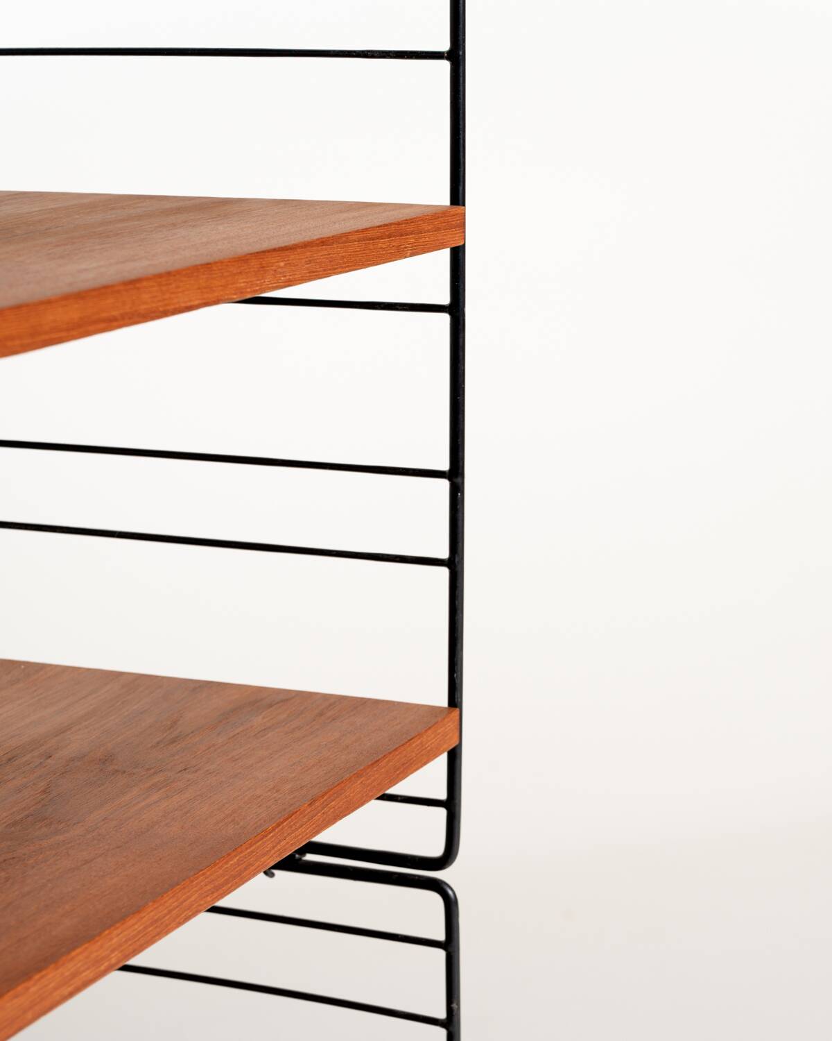 Scandinavian Freestanding Teak and Metal Bookcase, 1960s