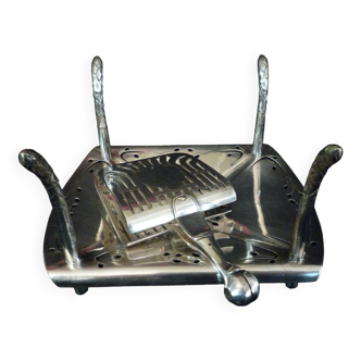 Maison Christofle White Metal Asparagus Dish and Tongs