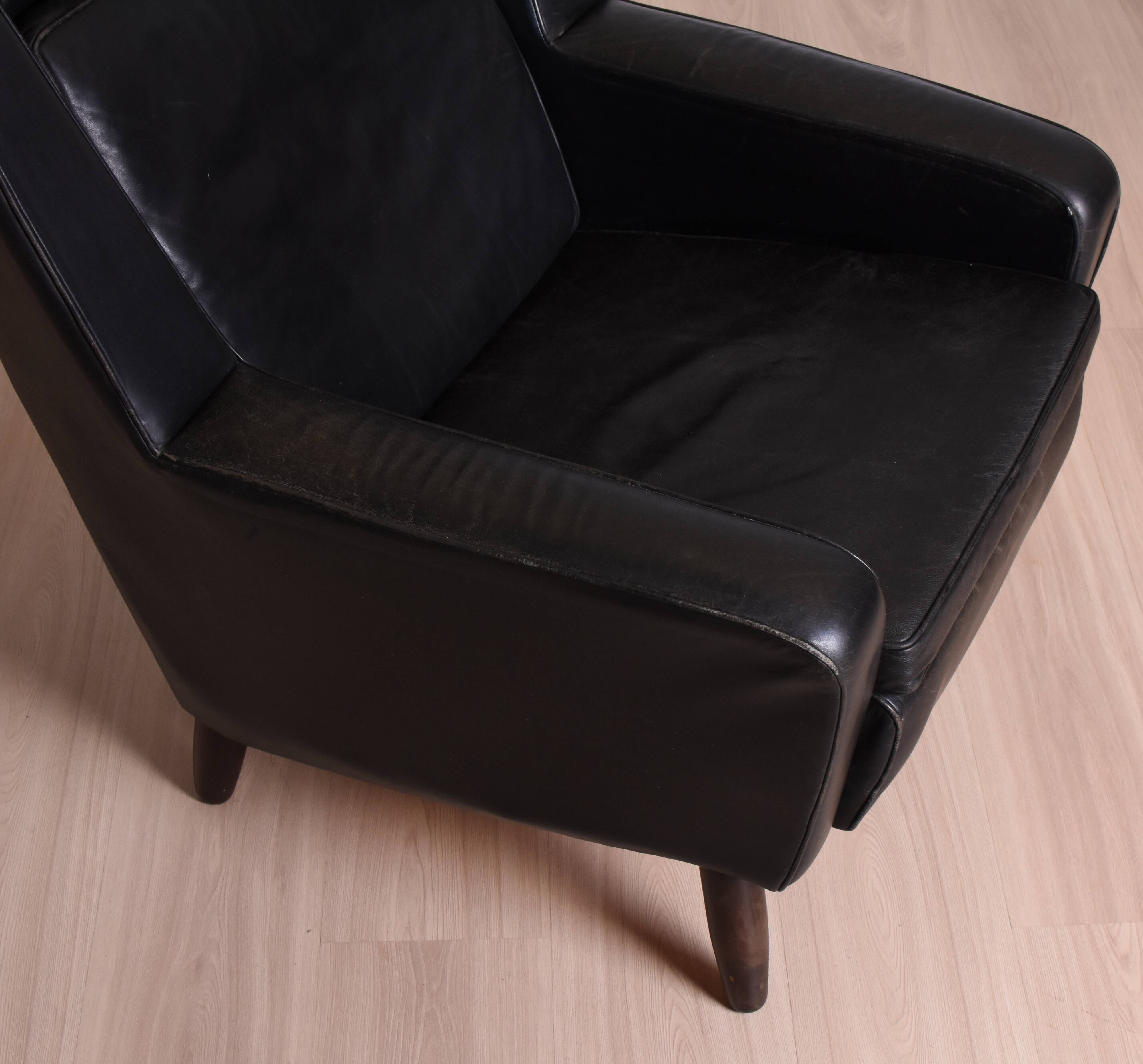 Scandinavian leather armchair, 1960s