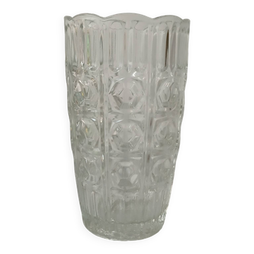 Vase en verre, motif "octogones"