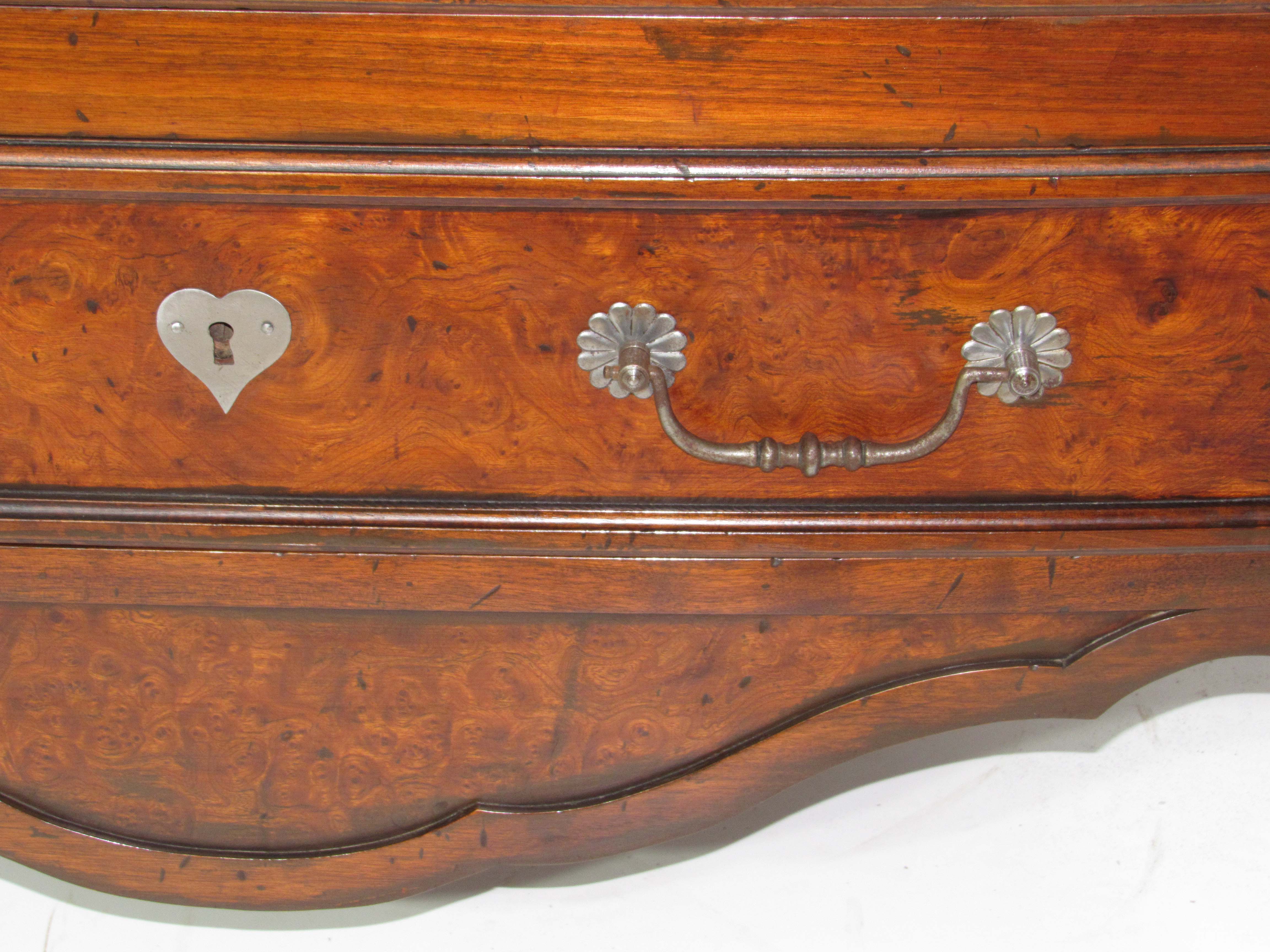 Dutch chest of drawers two mahogany drawers and walnut bramble