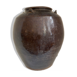 Chinese jar in black glazed stoneware