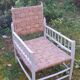 Rope-woven wooden armchair