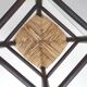 Blackened wooden bar top stool with mulched seat