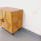 Vintage rattan, wood and metal storage cabinet from the 60s